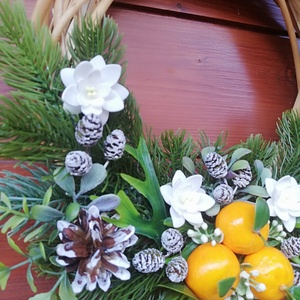 Télies ajtódísz mandarinnal - karácsony - karácsonyi lakásdekoráció - karácsonyi ajtódíszek - Meska.hu