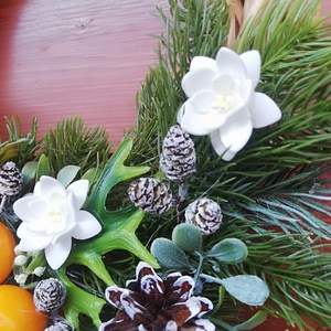 Télies ajtódísz mandarinnal - karácsony - karácsonyi lakásdekoráció - karácsonyi ajtódíszek - Meska.hu