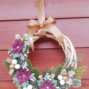 Elegáns ünnepi koszorú - karácsony - karácsonyi lakásdekoráció - karácsonyi ajtódíszek - Meska.hu