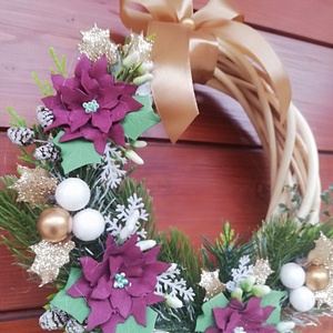 Elegáns ünnepi koszorú - karácsony - karácsonyi lakásdekoráció - karácsonyi ajtódíszek - Meska.hu