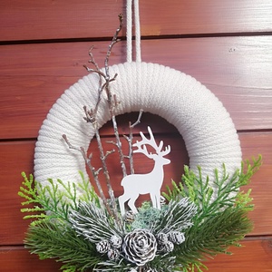 Téli ajtódísz natúr színekkel - Meska.hu