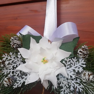 Szolíd téli ajtódísz, kopogtató - karácsony - karácsonyi lakásdekoráció - karácsonyi ajtódíszek - Meska.hu