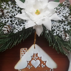 Szolíd téli ajtódísz, kopogtató - karácsony - karácsonyi lakásdekoráció - karácsonyi ajtódíszek - Meska.hu