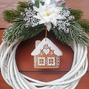 Szolíd téli ajtódísz, kopogtató - karácsony - karácsonyi lakásdekoráció - karácsonyi ajtódíszek - Meska.hu