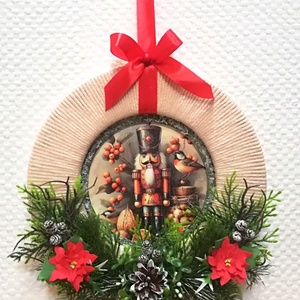 Karácsonyi ajtódísz diótörő figurával - karácsony - karácsonyi lakásdekoráció - karácsonyi ajtódíszek - Meska.hu