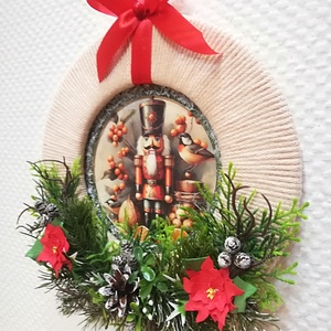 Karácsonyi ajtódísz diótörő figurával - karácsony - karácsonyi lakásdekoráció - karácsonyi ajtódíszek - Meska.hu