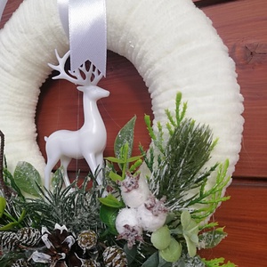 Téli ajtó/ablakdísz szarvas figrával - karácsony - karácsonyi lakásdekoráció - karácsonyi ajtódíszek - Meska.hu