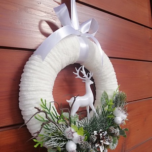 Téli ajtó/ablakdísz szarvas figrával - karácsony - karácsonyi lakásdekoráció - karácsonyi ajtódíszek - Meska.hu