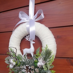 Téli ajtó/ablakdísz szarvas figrával - karácsony - karácsonyi lakásdekoráció - karácsonyi ajtódíszek - Meska.hu