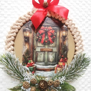 Kisméretű téli ajtó/ablakdísz - otthon & életmód - dekoráció - ajtó- és ablak dekoráció - ajtódísz & kopogtató - Meska.hu