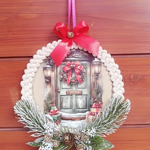 Kisméretű téli ajtó/ablakdísz - otthon & életmód - dekoráció - ajtó- és ablak dekoráció - ajtódísz & kopogtató - Meska.hu