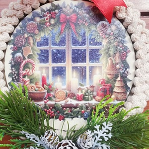 Kisméretű karácsonyi ajtó/ablakdísz - karácsony - karácsonyi lakásdekoráció - karácsonyi ajtódíszek - Meska.hu