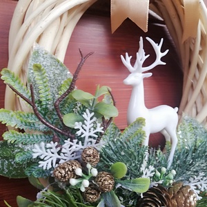 Téli ajtódísz, kopogtató - karácsony - karácsonyi lakásdekoráció - karácsonyi ajtódíszek - Meska.hu