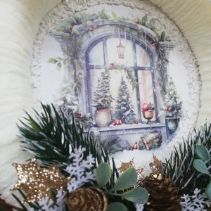 Karácsonyi ajtó/ablakdísz - karácsony - karácsonyi lakásdekoráció - karácsonyi ajtódíszek - Meska.hu