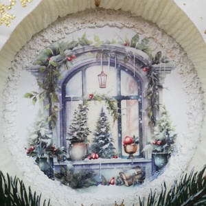 Karácsonyi ajtó/ablakdísz - karácsony - karácsonyi lakásdekoráció - karácsonyi ajtódíszek - Meska.hu