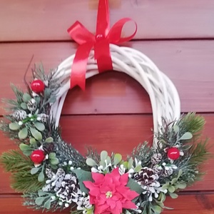 Ajtódísz mikulásvirággal - Meska.hu