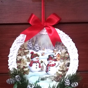 Kisméretű téli ajtó/ablakdísz - Meska.hu