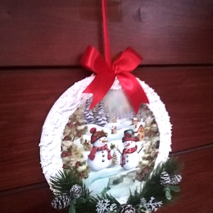 Kisméretű téli ajtó/ablakdísz - otthon & életmód - dekoráció - ajtó- és ablak dekoráció - ajtódísz & kopogtató - Meska.hu