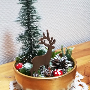 Téli asztal/polcdísz - karácsony - karácsonyi lakásdekoráció - karácsonyi lakásdíszek - Meska.hu