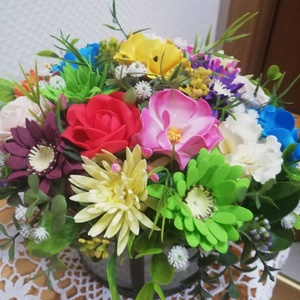 Tarka virágbox - otthon & életmód - virágdekoráció - virágdíszek - virágdísz kaspóban - Meska.hu