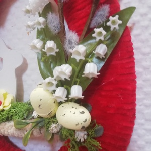 Bájos nyuszis húsvéti kopogtató - ünnepi díszek, dekorációk - húsvéti díszek és dekorációk - húsvéti ajtódísz, kopogtató - Meska.hu