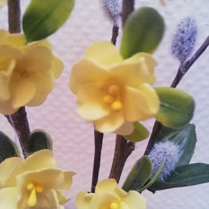 Bájos nyuszis asztaldísz - ünnepi díszek, dekorációk - húsvéti díszek és dekorációk - húsvéti virágos díszek - Meska.hu