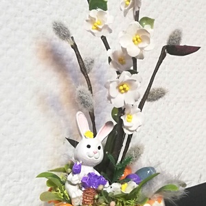 Kisméretű asztaldísz nyuszival - Meska.hu