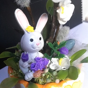 Kisméretű asztaldísz nyuszival - ünnepi díszek, dekorációk - húsvéti díszek és dekorációk - húsvéti asztaldíszek - Meska.hu