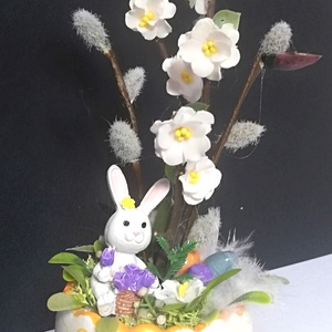 Kisméretű asztaldísz nyuszival - ünnepi díszek, dekorációk - húsvéti díszek és dekorációk - húsvéti asztaldíszek - Meska.hu