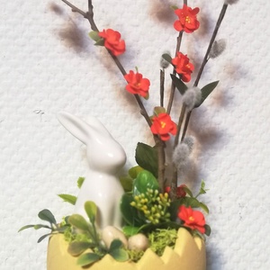 Barkás asztaldísz, Ünnepi díszek, dekorációk, Húsvéti díszek és dekorációk, Húsvéti asztaldíszek, Mindenmás, Virágkötés, MESKA