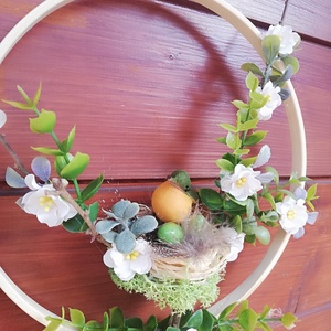 Tavaszi ajtódísz madárkával - otthon & életmód - dekoráció - ajtó- és ablak dekoráció - ajtódísz & kopogtató - Meska.hu