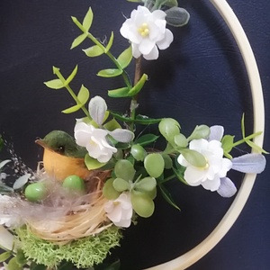 Tavaszi ajtódísz madárkával - otthon & életmód - dekoráció - ajtó- és ablak dekoráció - ajtódísz & kopogtató - Meska.hu