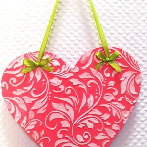 Rózsás szív - ajtó vagy ablakdísz - otthon & életmód - dekoráció - ajtó- és ablak dekoráció - ablakdísz - Meska.hu