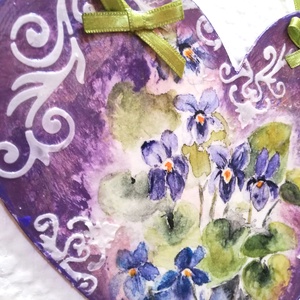 Ibolyás szív ajtó vagy ablakdísz - otthon & életmód - dekoráció - ajtó- és ablak dekoráció - ablakdísz - Meska.hu