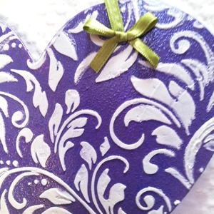 Ibolyás szív ajtó vagy ablakdísz - otthon & életmód - dekoráció - ajtó- és ablak dekoráció - ablakdísz - Meska.hu