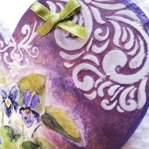 Ibolyás szív ajtó vagy ablakdísz - otthon & életmód - dekoráció - ajtó- és ablak dekoráció - ablakdísz - Meska.hu