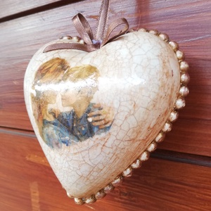 Antik hatású  anyák napi szív dekoráció -  - Meska.hu