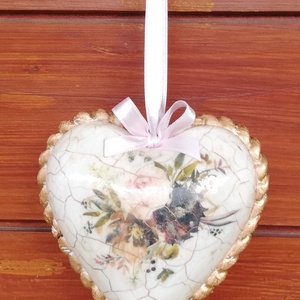 Anyák napi szív dekoráció, Otthon & Életmód, Dekoráció, Ajtó- és ablak dekoráció, Ablakdísz, Decoupage, transzfer és szalvétatechnika, MESKA