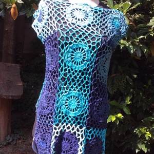 Laguna horgolt strandruha, fesztivál nyári ruha - ruha & divat - női ruha - ruha - Meska.hu