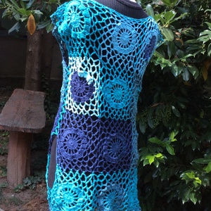 Laguna horgolt strandruha, fesztivál nyári ruha - ruha & divat - női ruha - ruha - Meska.hu