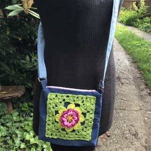 Jazzy Zerowaste horgolt válltáska, fesztivál táska - táska & tok - kézitáska & válltáska - válltáska - Meska.hu