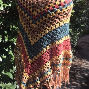 Indián pamut horgolt poncsó - ruha & divat - női ruha - poncsó - Meska.hu