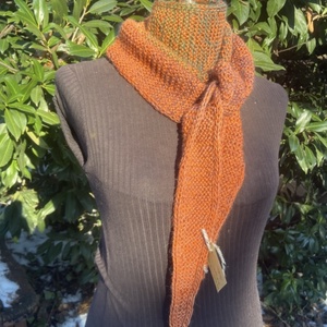 Sütőtök kézzel kötött sál  - ruha & divat - sál, sapka, kendő - sál - Meska.hu