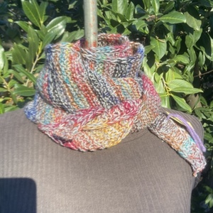 Szivárvány kézzel kötött sál  - ruha & divat - sál, sapka, kendő - sál - Meska.hu