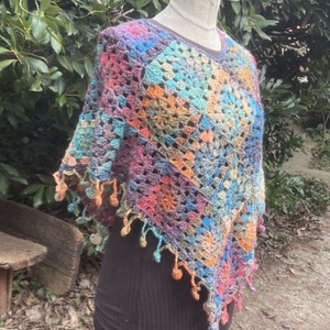 Jazzy Extra Szivárvány Tündér  Poncsó horgolt mandala poncsó - Meska.hu