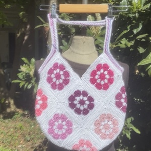 Pink Lady horgolt táska, fesztivál táska - Meska.hu