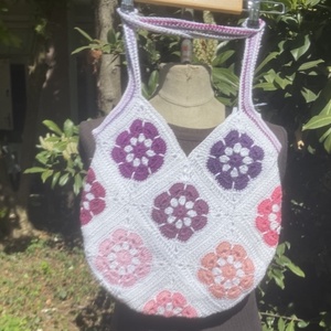 Pink Lady horgolt táska, fesztivál táska - táska & tok - kézitáska & válltáska - válltáska - Meska.hu