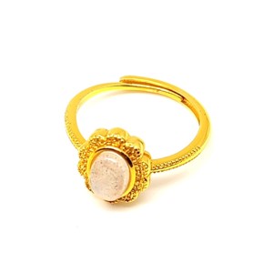 Labradorit gyűrű virág 11x10 mm, aranyszínű, állítható Szürke Szikra - Meska.hu