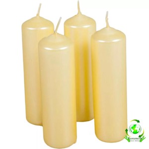 Metál henger gyertya szett 40x140mm - krém, Kellékek & szerszámok, Dekorációs gyertya, Dekorációs kellékek, , MESKA