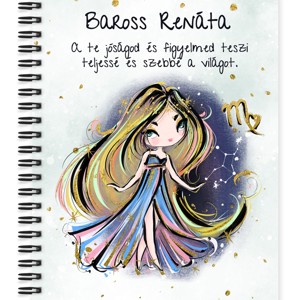 Személyre szabható - Szőke hajú Csini Szűz lány mintás A5-ös füzet, Otthon & Életmód, Papír, írószer, Jegyzetfüzet & Napló, , MESKA